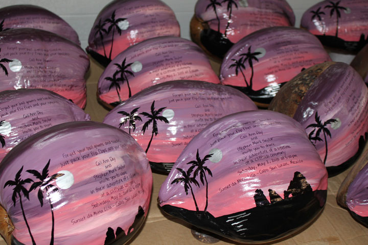 Mail coconuts for wedding invitations