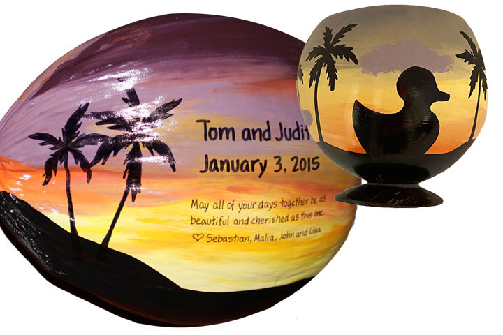 custom painted coconuts